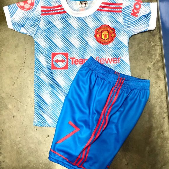 Ronaldo Manchester United Home Team Jersey & Short Set Champion Light Blue